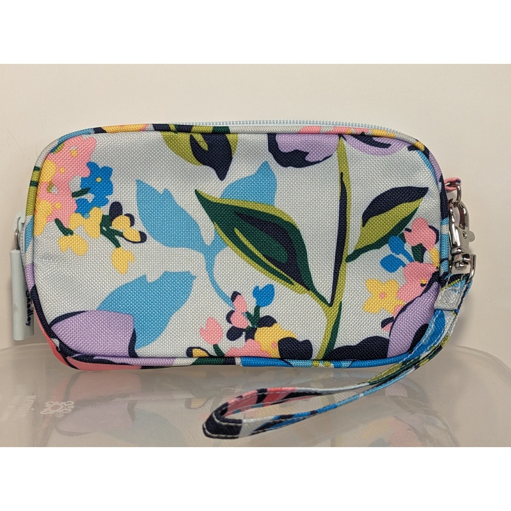 Vera Bradley Floral Performance Twill Wristlet Pouch Blue 23007-O58